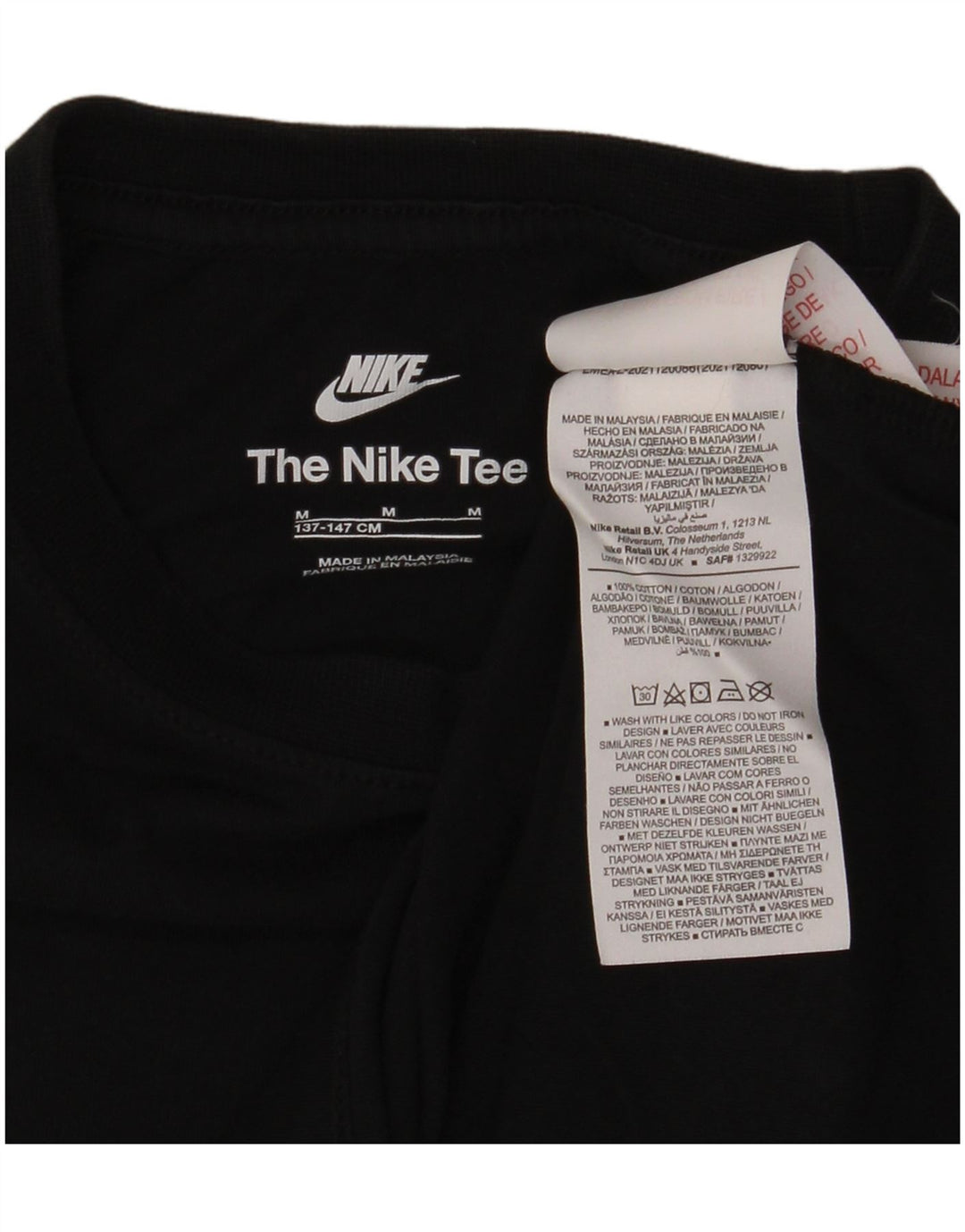 Chłopięcy T-shirt z grafiką NIKE, 10-11 lat, średni czarny, bawełniany