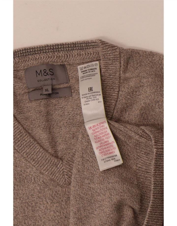 Marks & Spencer Męski podkoszulek XL z kamizelką XL, brązowa, bawełniana