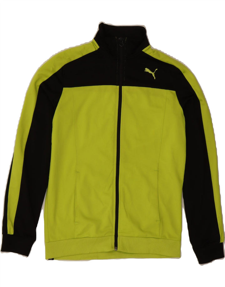 PUMA Boys Tracksuit Top Jacket 13-14 Years Green Colourblock Polyester Vintage Puma and Second-Hand Puma from Messina Hembry 