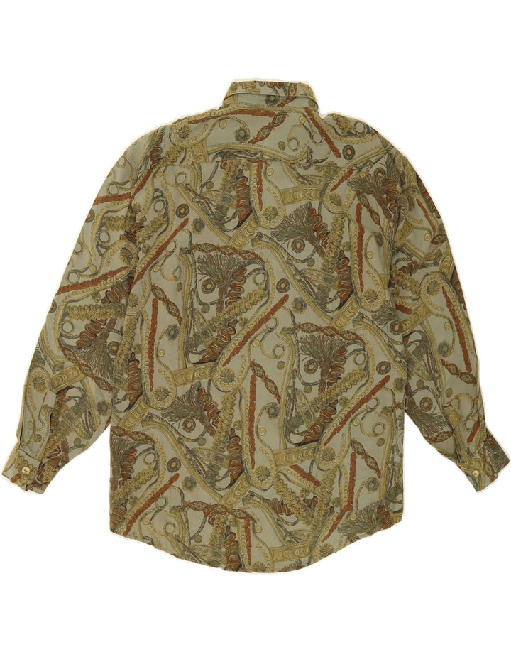 TIPO' S Mens Riding Abstract Pattern Shirt Medium Green Viscose Vintage Tipo' S and Second-Hand Tipo' S from Messina Hembry 