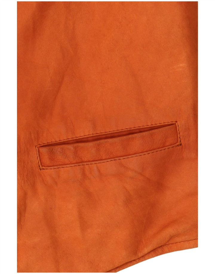 Vintage męska skórzana kamizelka XL brązowa skóra