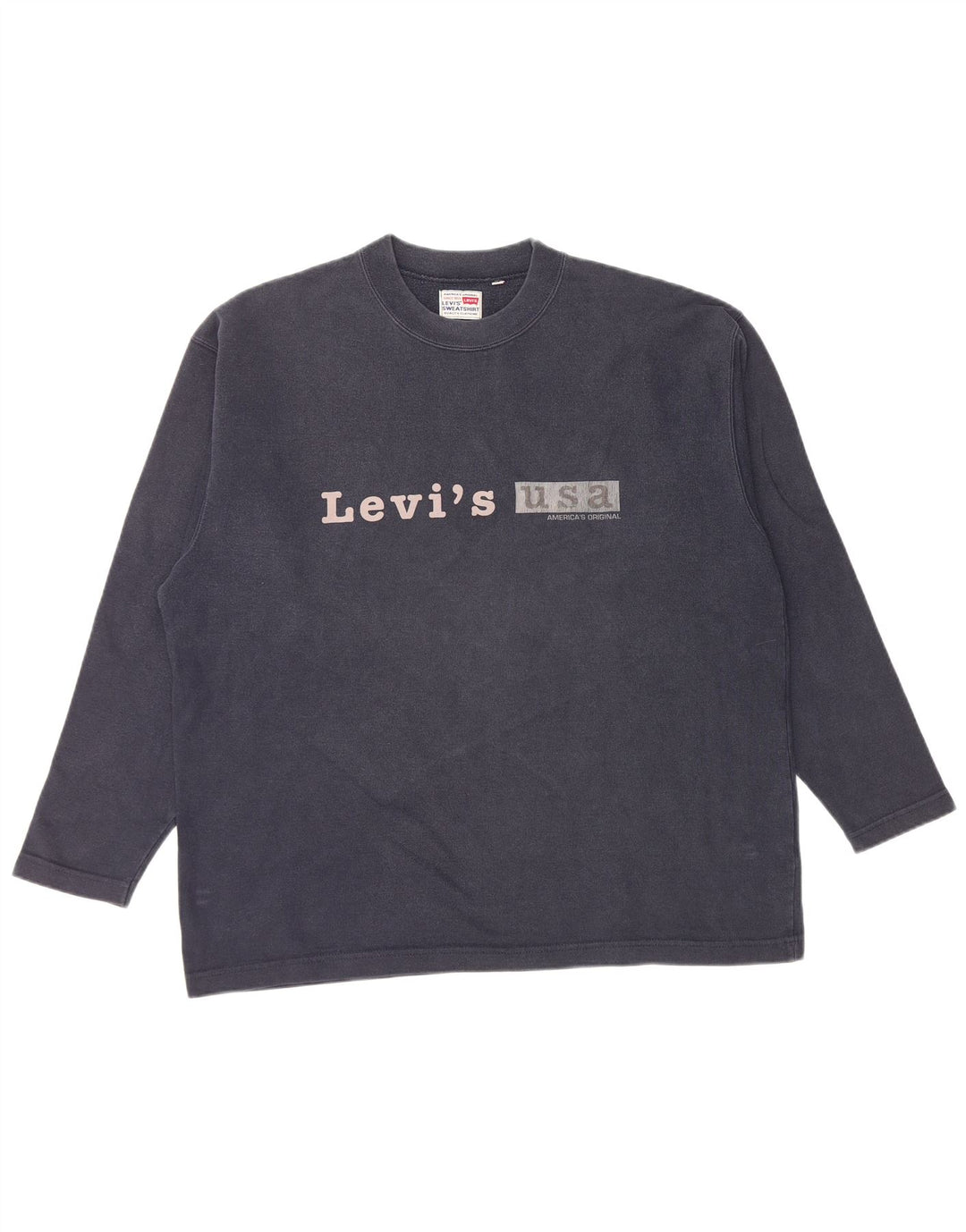 Męska bluza z grafiką LEVI'S, duża, granatowa, bawełniana