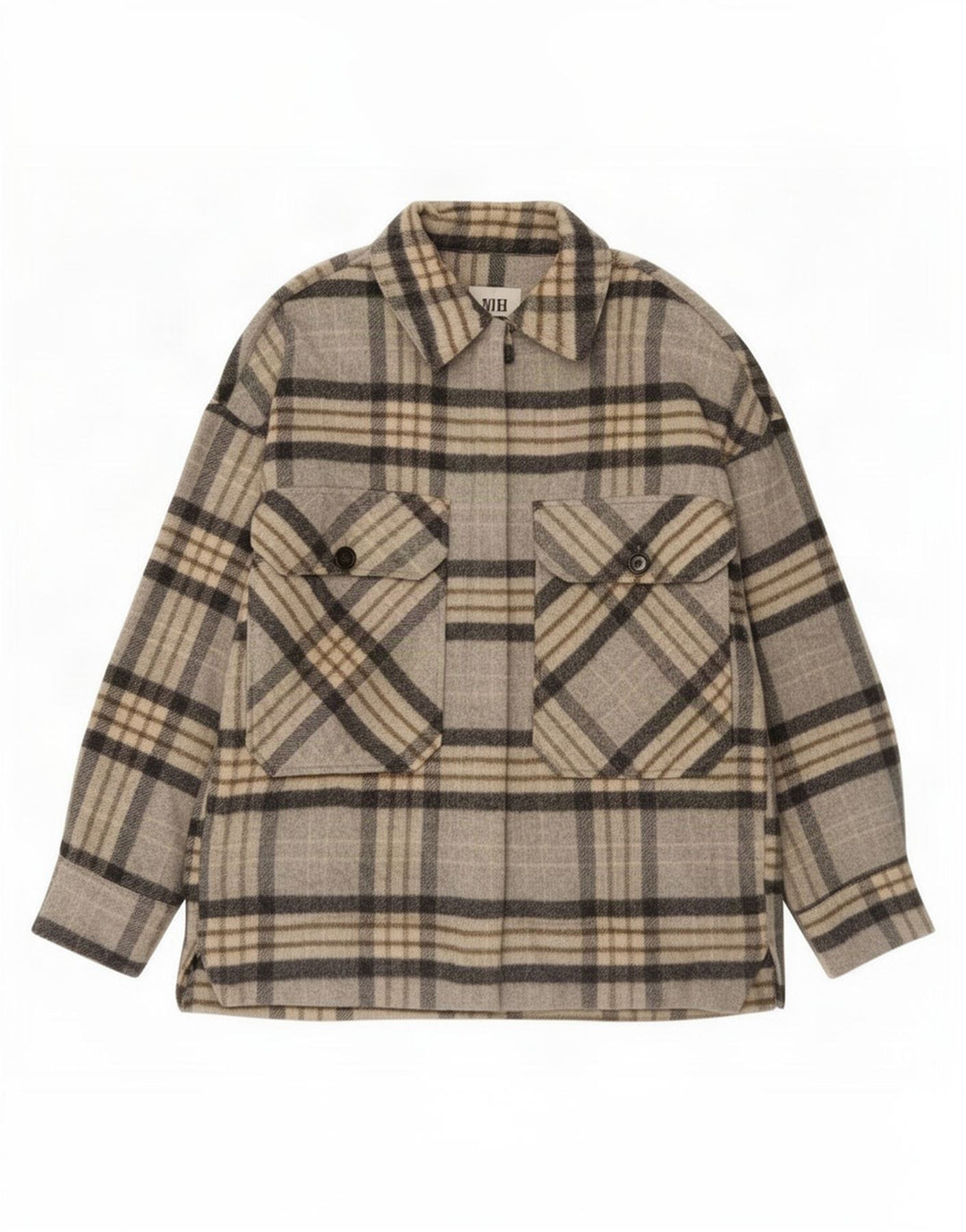 Kurtka damska Zara Shacket UK 14 w średnią szarą kratę