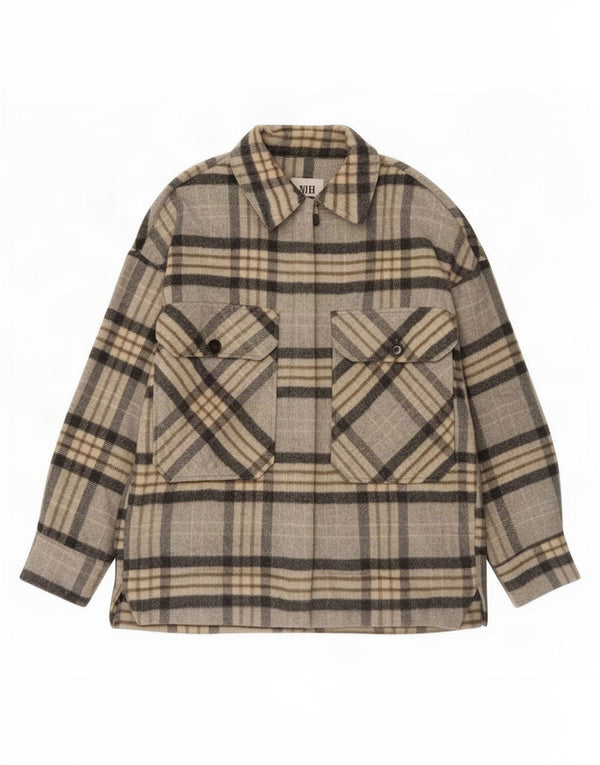 Kurtka damska Zara Shacket UK 14 w średnią szarą kratę