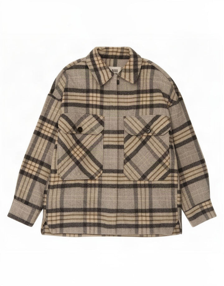 Kurtka damska Zara Shacket UK 14 w średnią szarą kratę