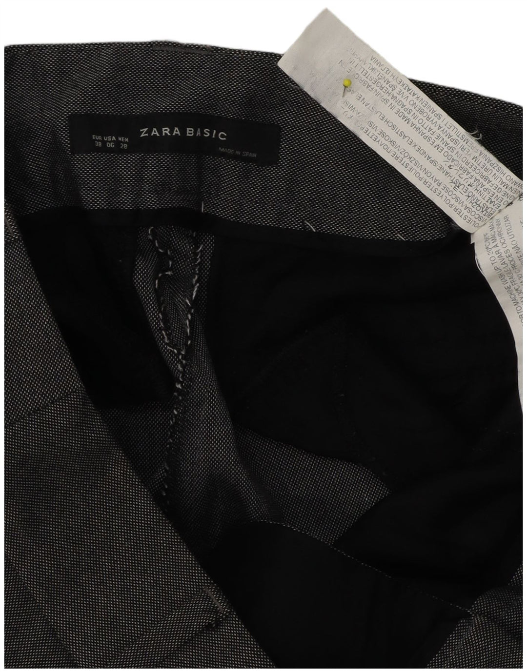Damskie proste spodnie garniturowe Zara EU 38 Small W28 L31 Szary poliester