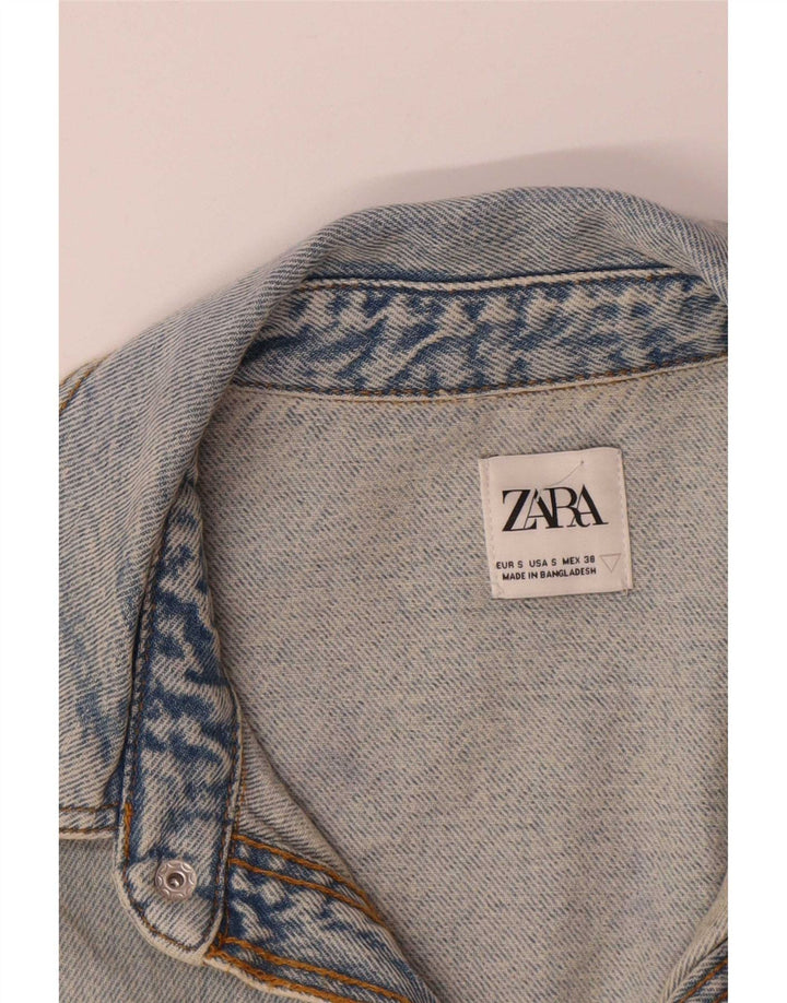 Męska kurtka jeansowa oversize Zara UK 36 Small, niebieska bawełniana