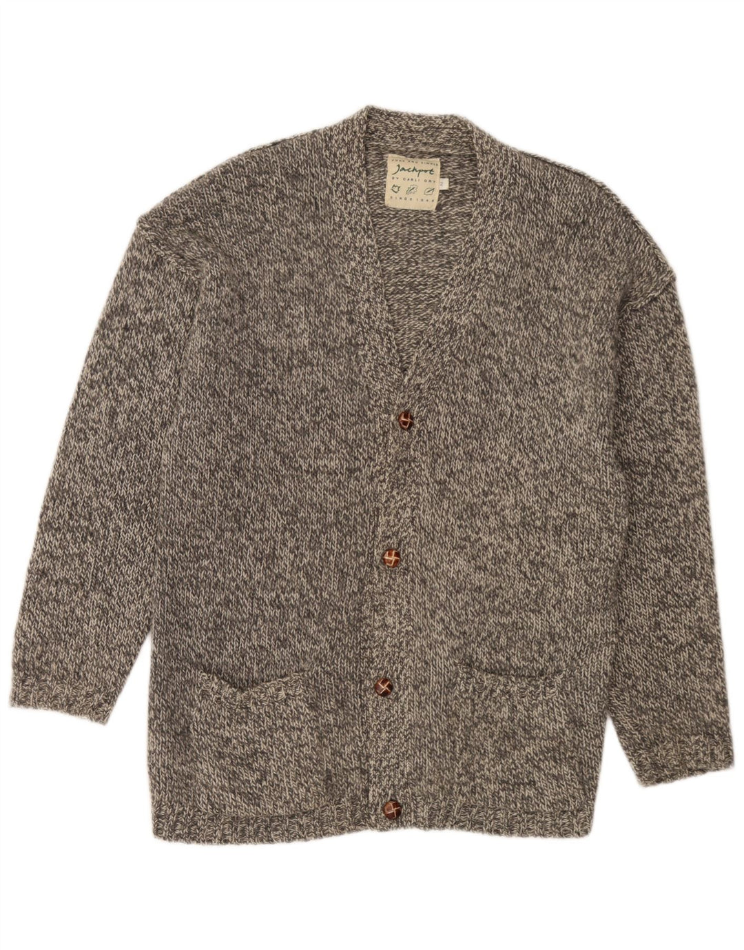 Sweter męski Jackpot, duży, szary, nakrapiany