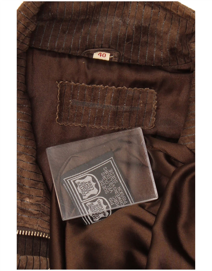 Zamszowa kamizelka męska VINTAGE UK 40, duża, brązowa, skórzana