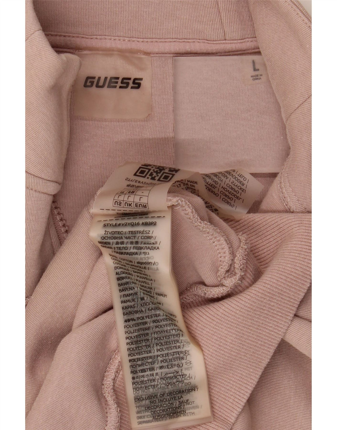 Damska kurtka dresowa Guess Graphic UK 16, duża, różowa, z blokami kolorów