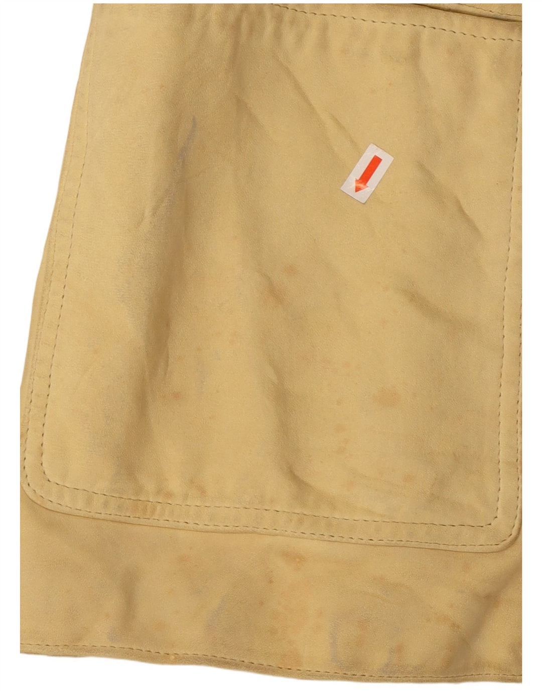 Vintage damska marynarka skórzana zapinana na 3 guziki UK 10, mała żółta