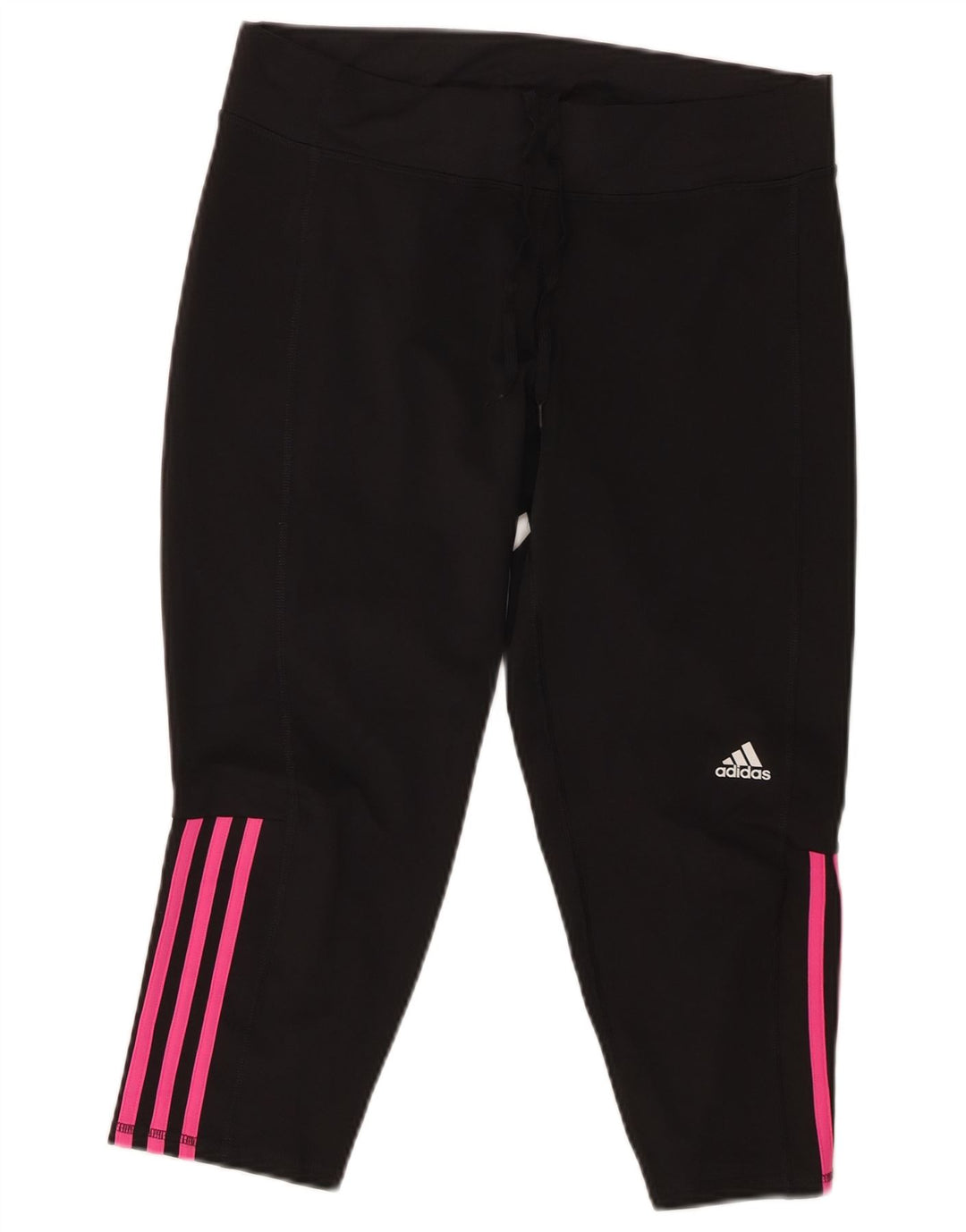 Damskie spodnie dresowe ADIDAS Capri UK 16/18, duże, czarne, poliestrowe