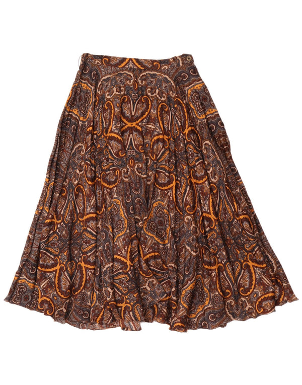 Vintage damska rozkloszowana spódnica W26 Small Brown Paisley
