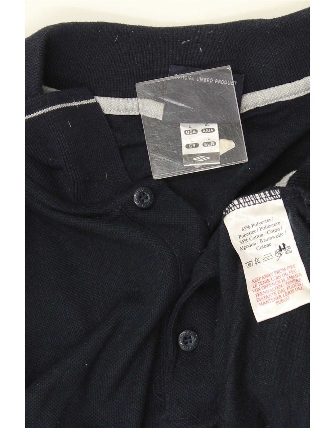 Męska koszulka polo Umbro, duża, granatowa, z poliestru