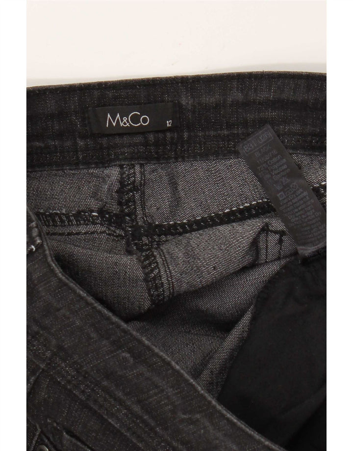 Damskie jeansy Bootcut M&Co UK 12 Medium W32 L30 Czarna bawełna