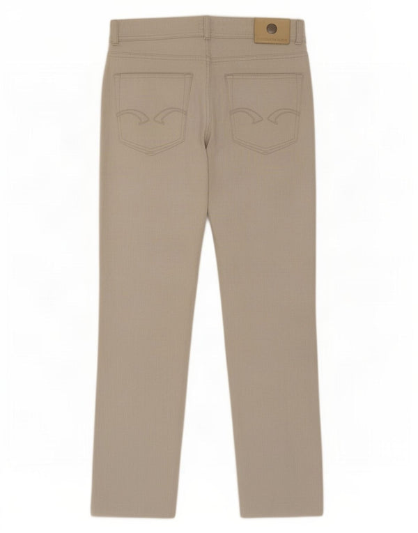 Męskie spodnie typu slim casual Trussardi W31 L28 Beżowa bawełna w prążki