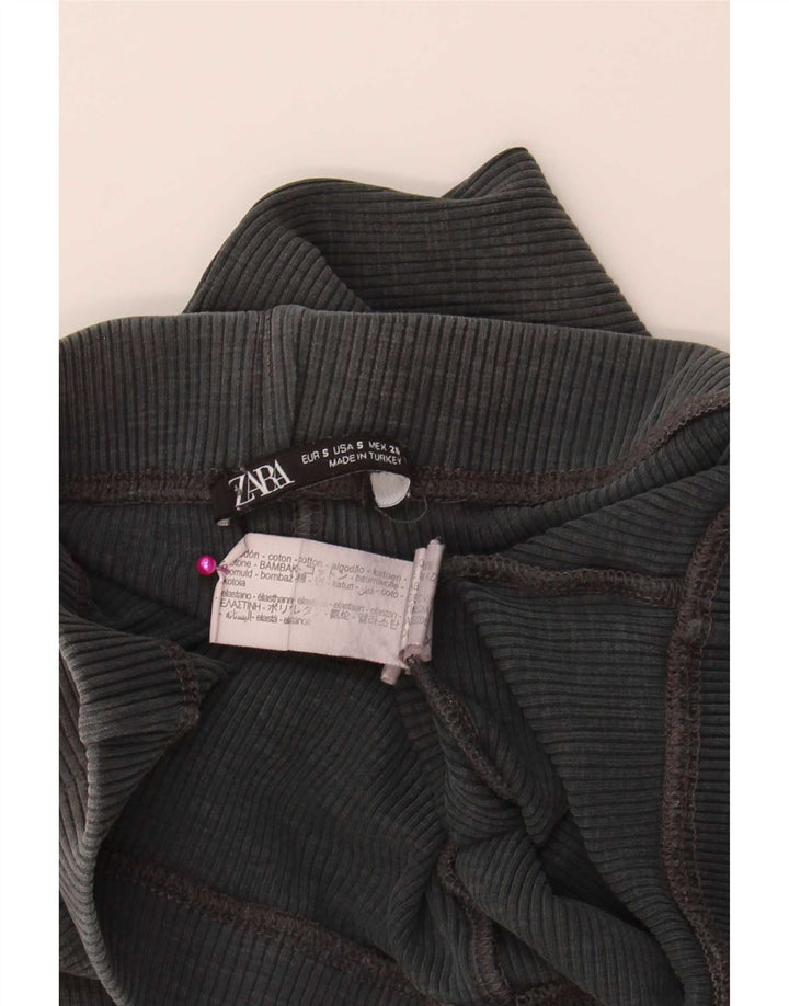 Damskie legginsy Zara Flare UK 8 Small, szare, bawełniane