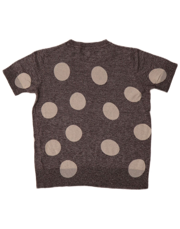 Marks & Spencer Damski sweter z okrągłym dekoltem, UK 8, mały, szary w kropki