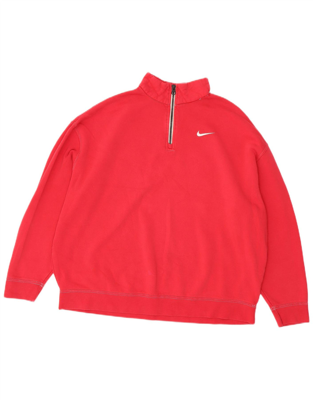 Damski sweter oversize z zamkiem błyskawicznym Nike, UK 14, średni różowy, bawełniany