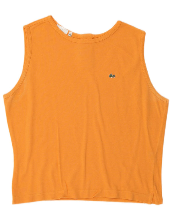 Lacoste Womens Crop Vest Top Size 46 XL Orange Cotton