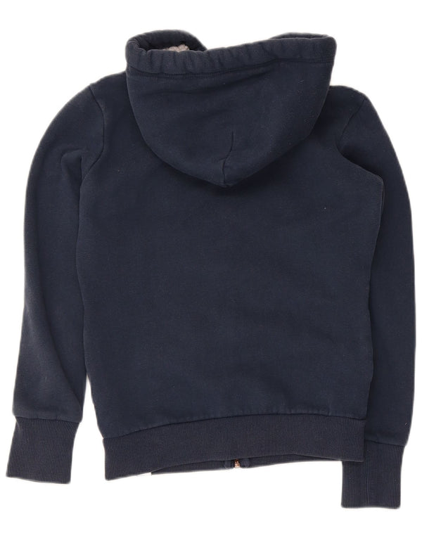 Damski sweter z kapturem Superdry z grafiką i zamkiem błyskawicznym UK 8, mały, granatowy, bawełniany