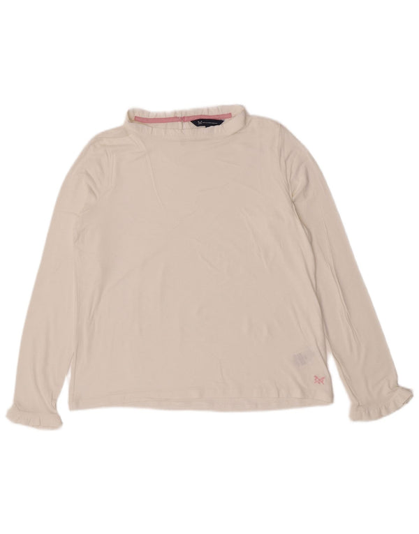 Crew Clothing Womens Top Long Sleeve UK 12 Medium White Modal
