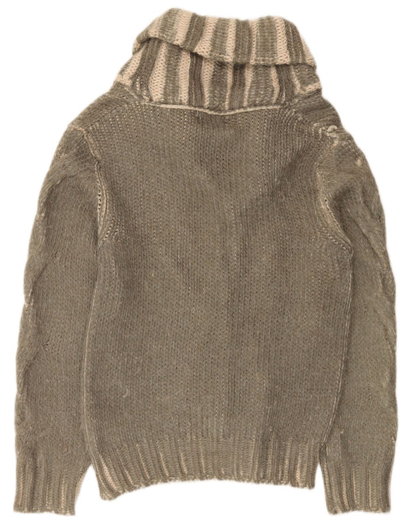 Męski sweter Zara, średni, khaki, paski, akryl