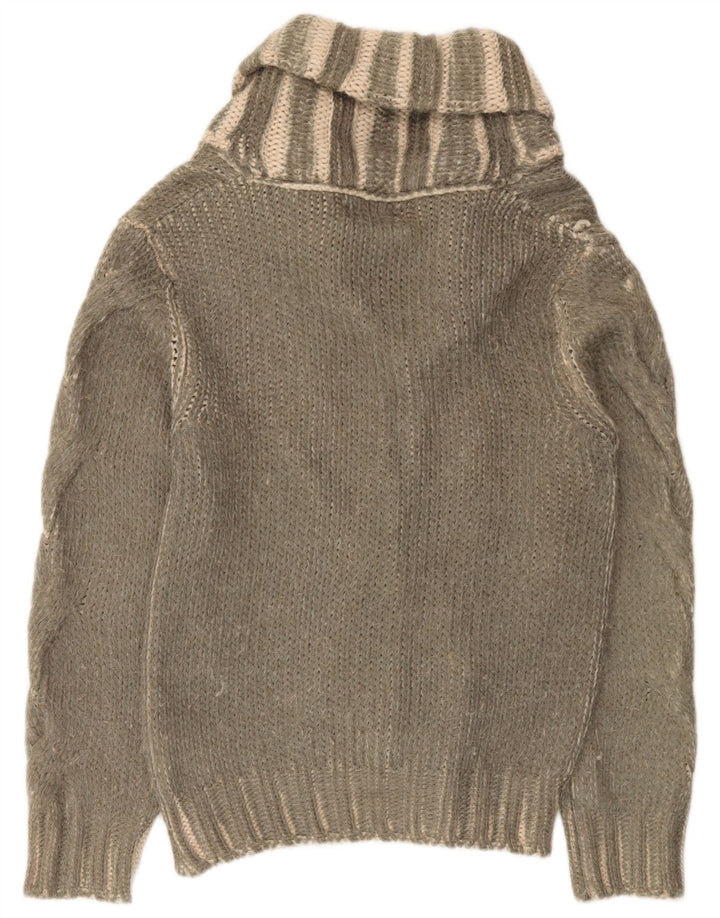 Męski sweter Zara, średni, khaki, paski, akryl