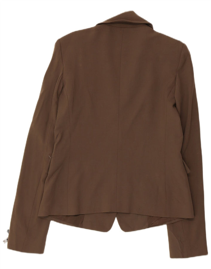 PATRIZIA PEPE Damska marynarka zapinana na 2 guziki IT 46 Duża brązowa dziewicza wełna