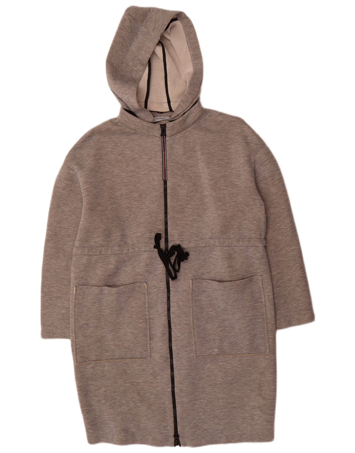 Max & Co. Damski płaszcz oversize z kapturem, UK 10, mały, szary, nakrapiany modal