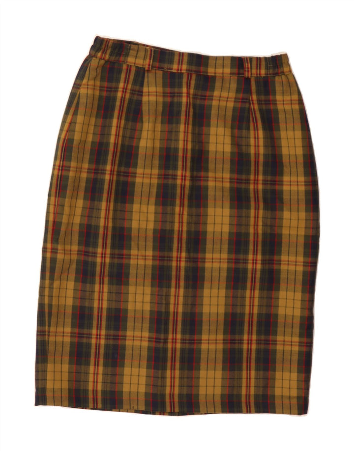 AVENUE Womens Pencil Skirt UK 16 Large W32 Yellow Check Polyester Vintage Avenue and Second-Hand Avenue from Messina Hembry 
