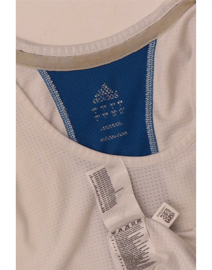 Adidas Męska kamizelka Climacool Top, duża, biała, poliestrowa z blokami kolorów