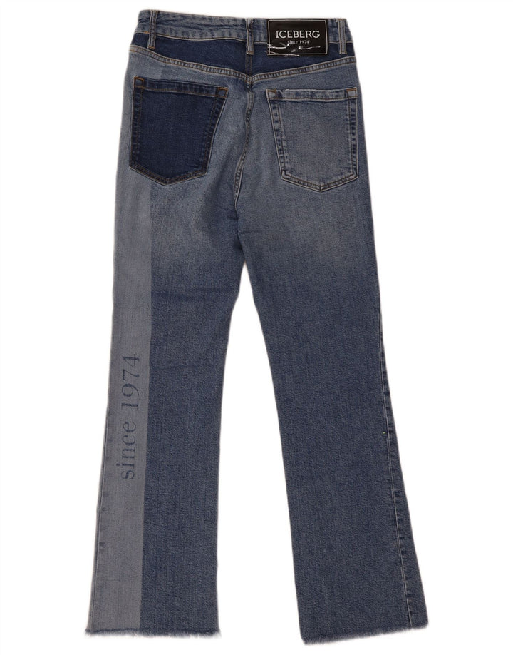 Damskie jeansy Iceberg Graphic Bootcut W27 L28 Niebieska bawełna z blokami kolorów