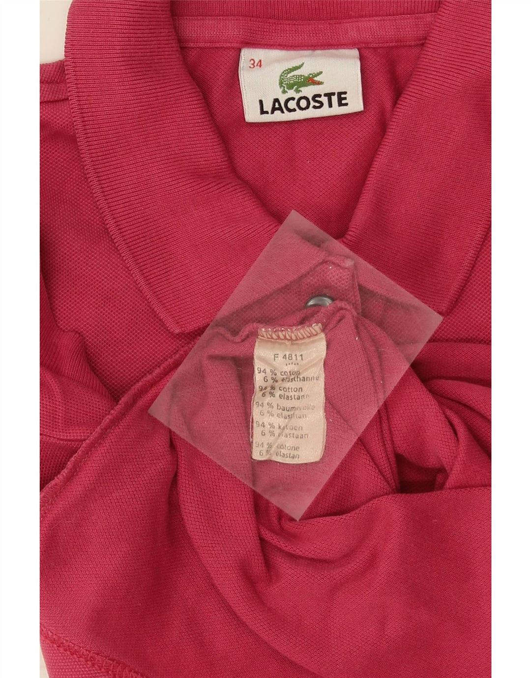 LACOSTE Womens Polo Shirt Size 34 Small Red Cotton Vintage Lacoste and Second-Hand Lacoste from Messina Hembry 