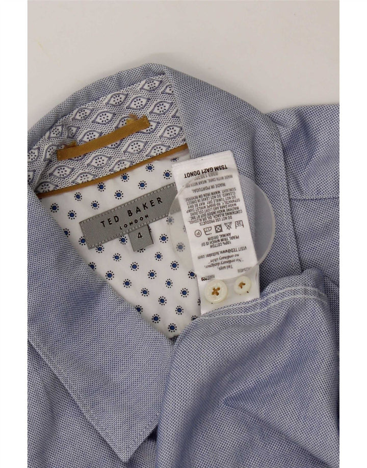 Koszula męska z krótkim rękawem Ted Baker, rozmiar 4, duża, niebieska, bawełniana