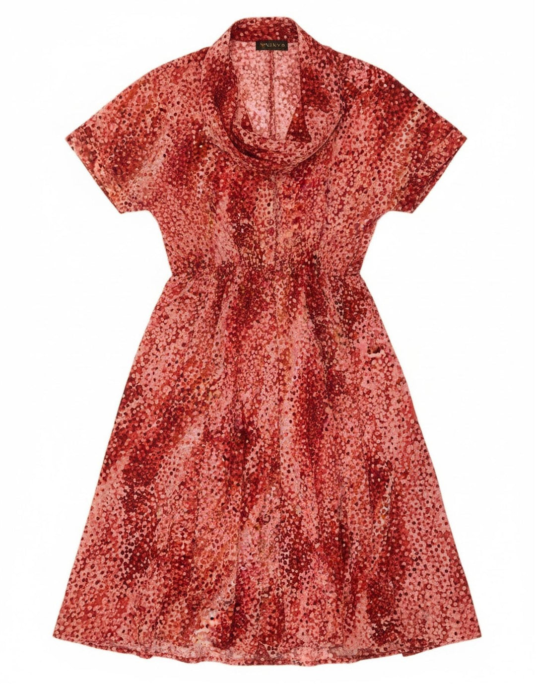 Vintage damska sukienka o linii A IT 50 XL Burgundowa w cętki