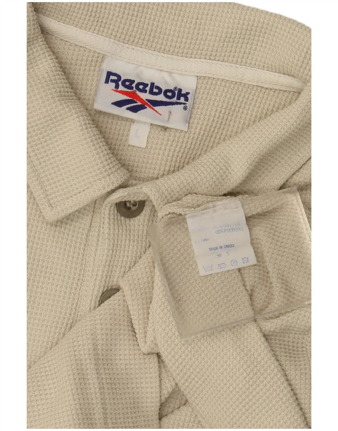 Męska koszulka polo Reebok, duża, beżowa, bawełniana