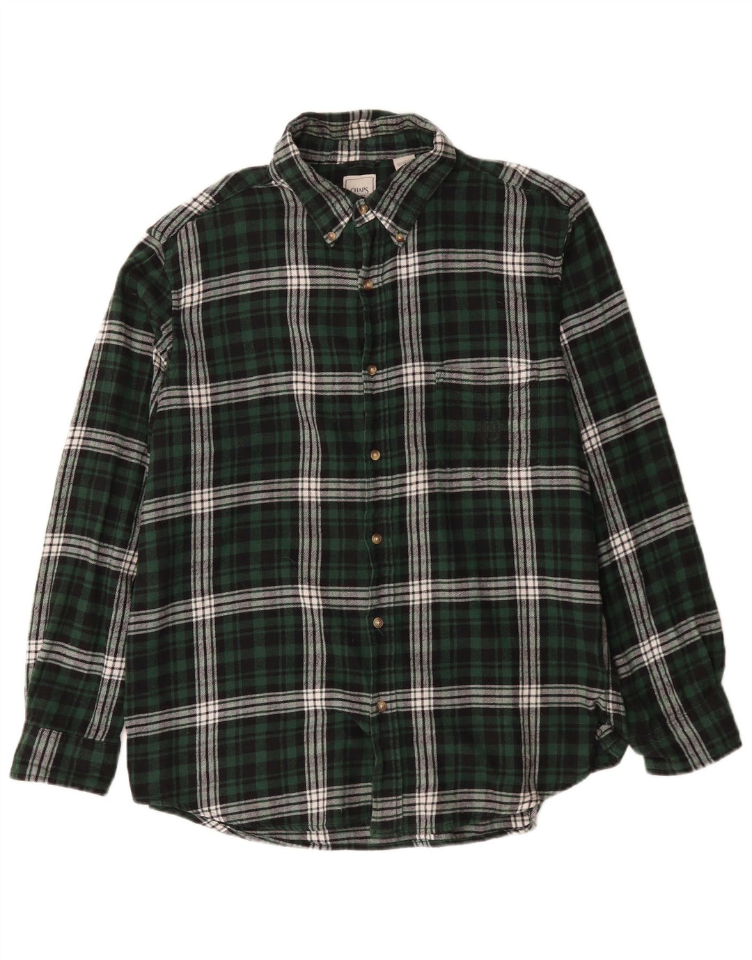 Męska koszula flanelowa Chaps XL, bawełniana w zieloną kratkę
