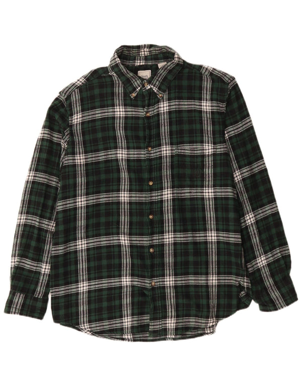 Męska koszula flanelowa Chaps XL, bawełniana w zieloną kratkę