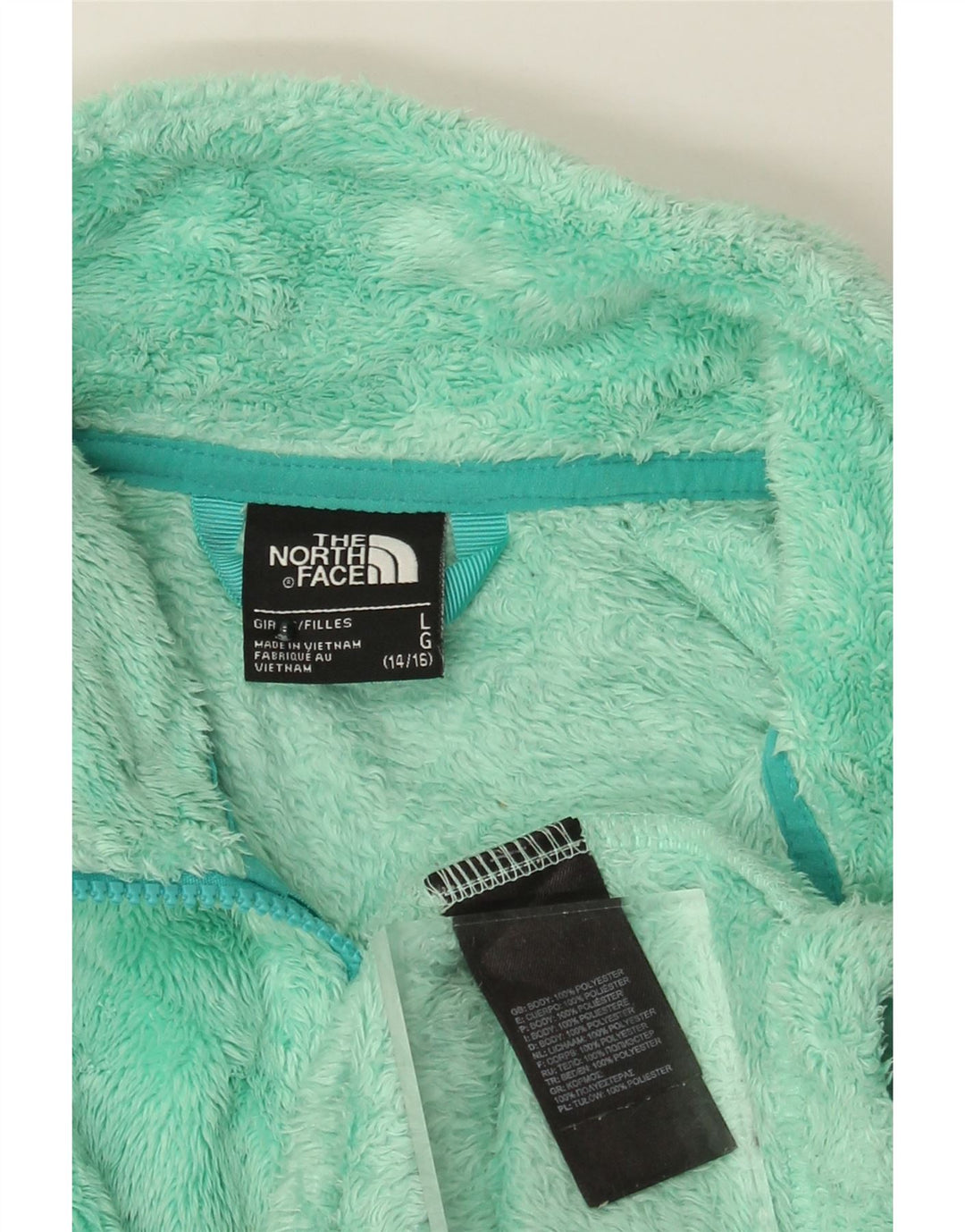 Kurtka polarowa The North Face dziewczęca 14-15 lat, duża, turkusowa, poliestrowa