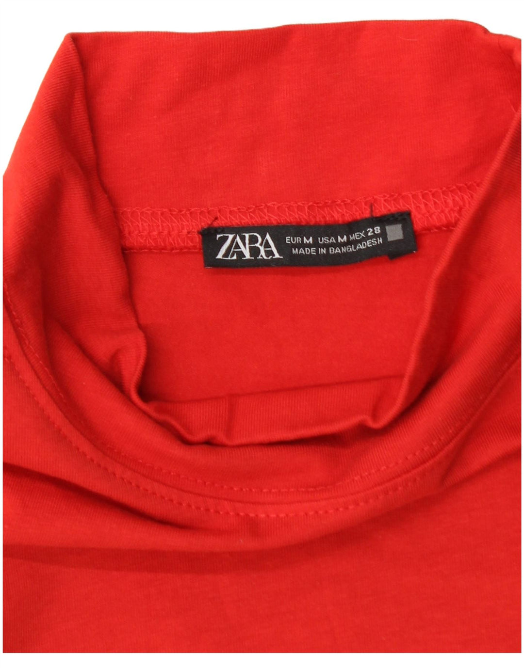 ZARA Womens Crop T-Shirt Top UK 12 Medium Red Cotton