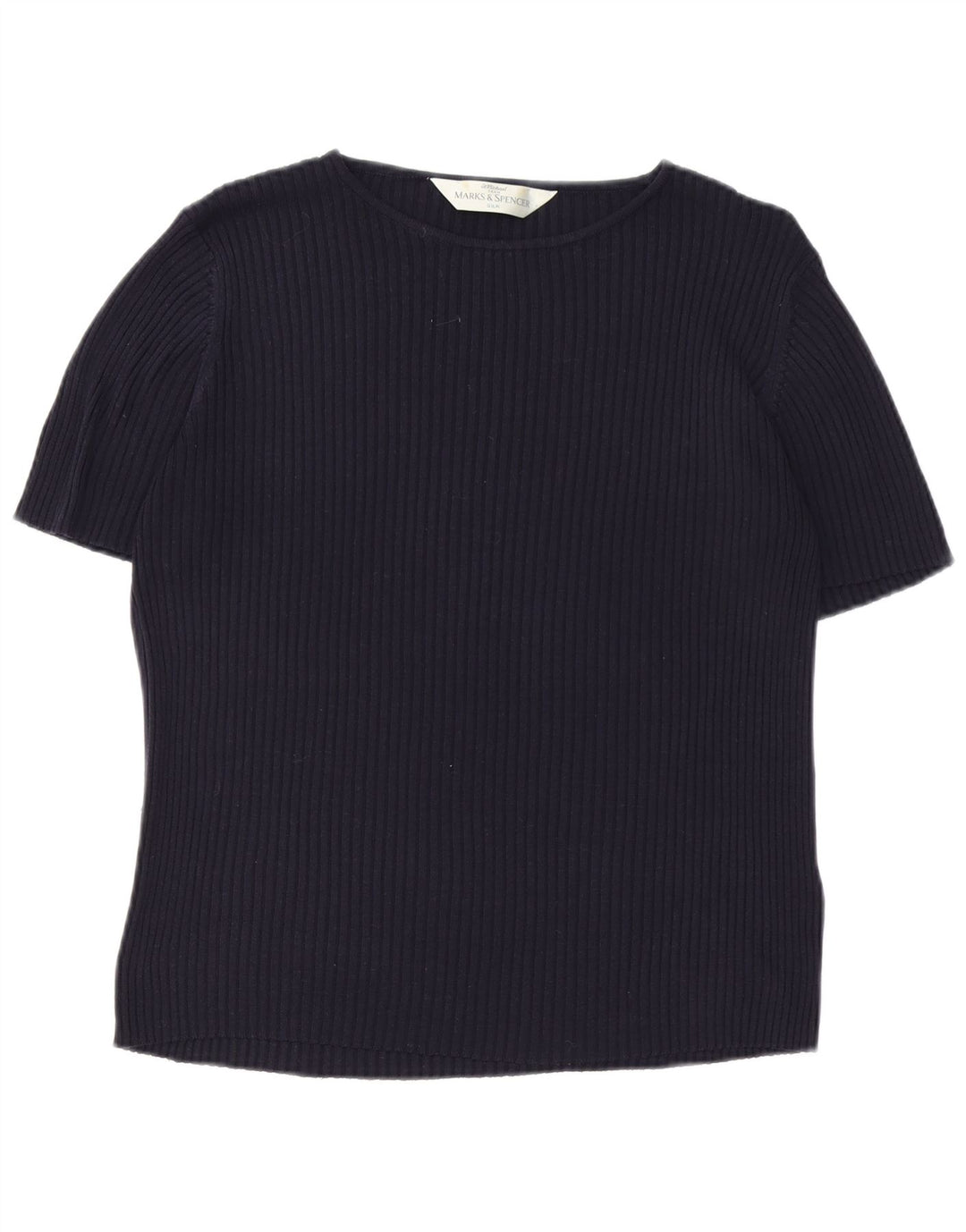 Bluzka damska Marks & Spencer UK 20 2XL Granatowy jedwabny klasyczny