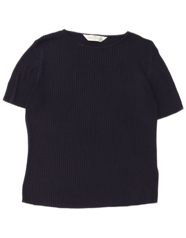 Bluzka damska Marks & Spencer UK 20 2XL Granatowy jedwabny klasyczny