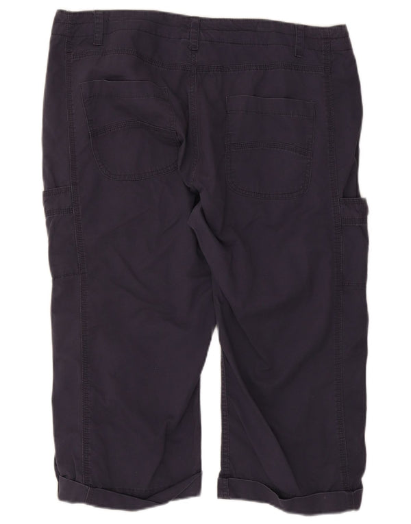 Weird Fish Womens Straight Capri Trousers UK 16 Large W38 L18 Navy Blue