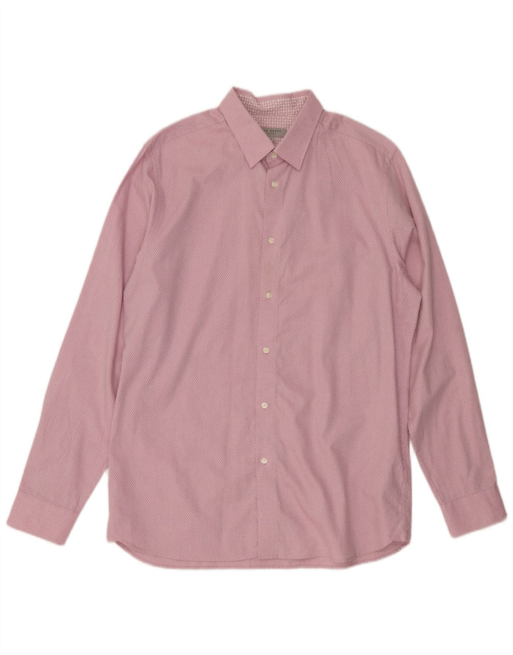 Koszula męska Ted Baker, rozmiar 4, duża, różowa, argyle/diamentowa bawełna