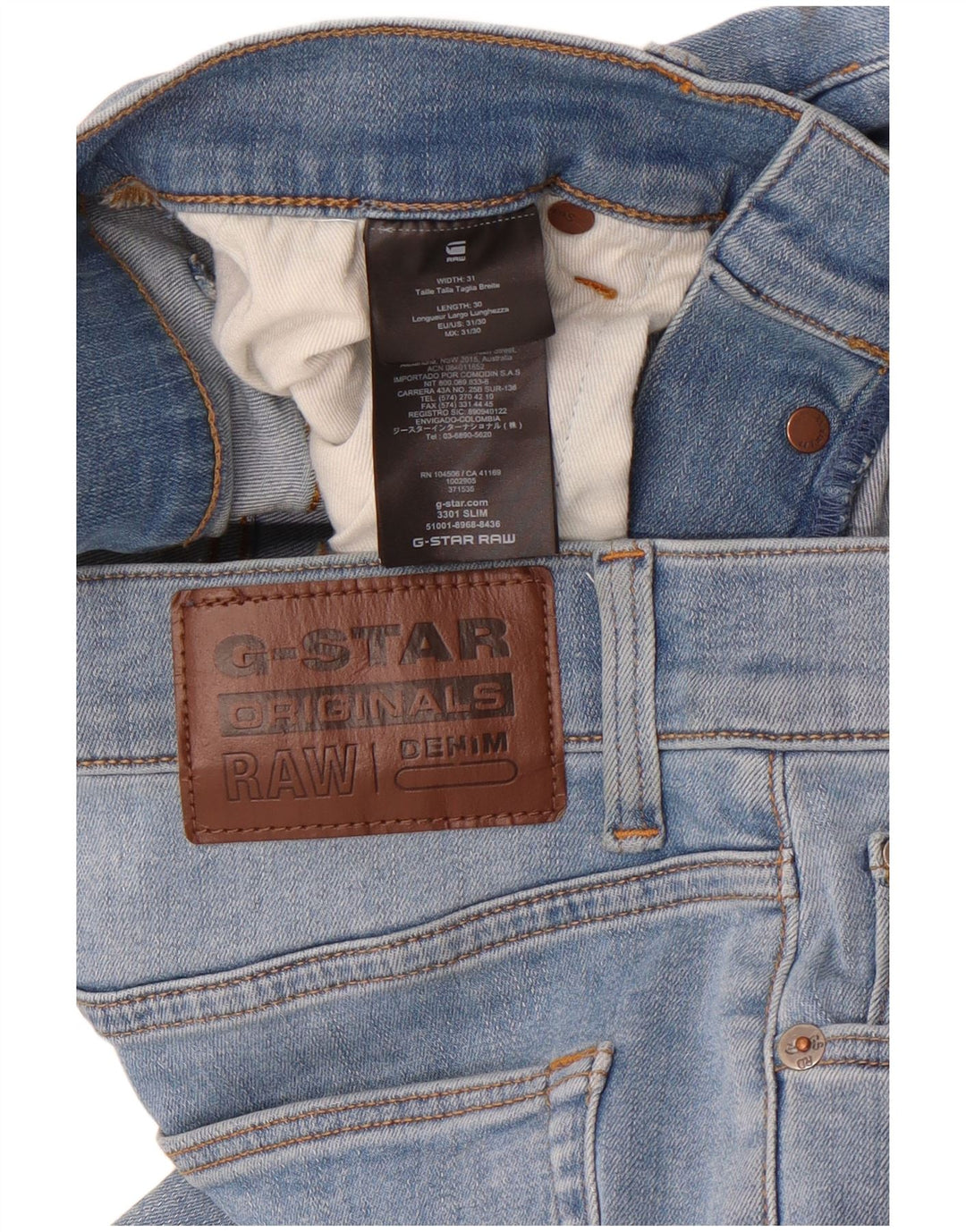 Męskie jeansy slim G-Star W31 L30 Niebieskie bawełniane