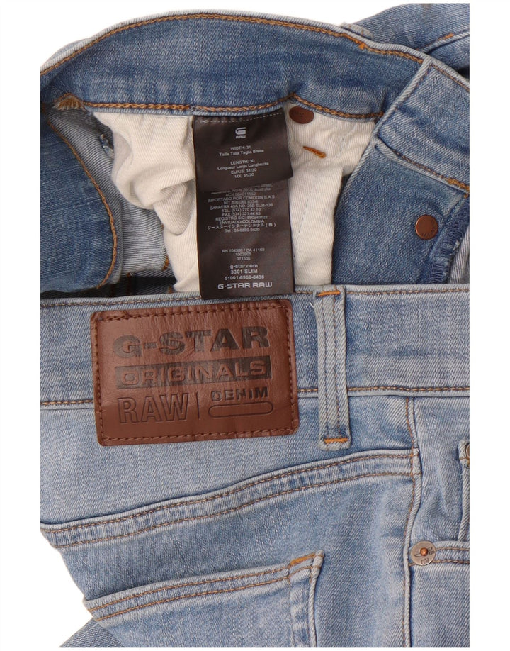 Męskie jeansy slim G-Star W31 L30 Niebieskie bawełniane