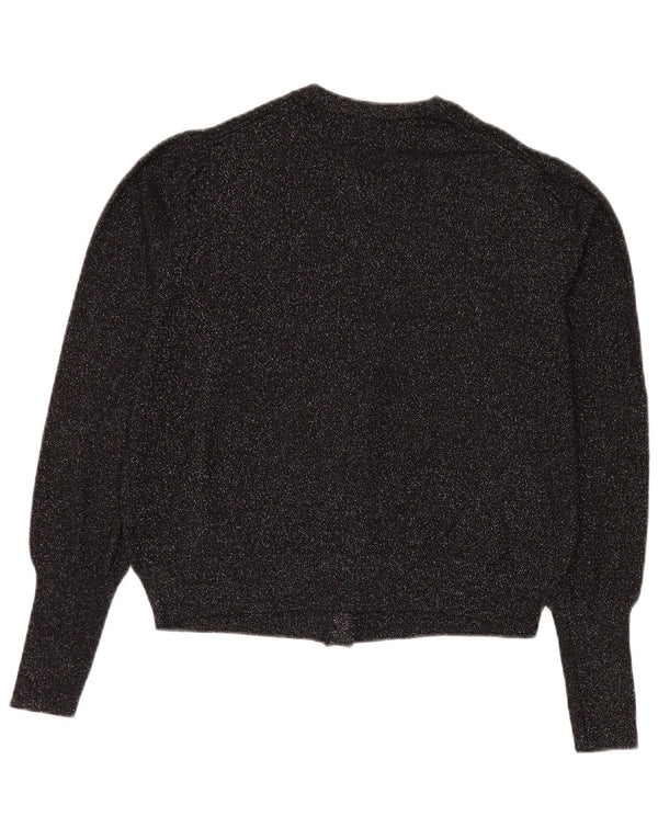 Marks & Spencer Damski sweter kardigan UK 14, duża, czarna wiskoza