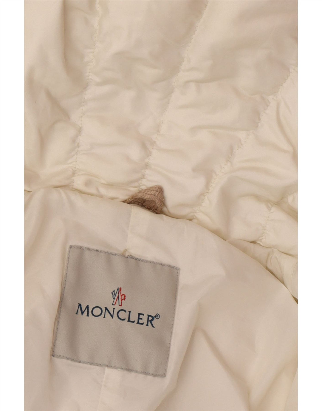 Wyściełana kurtka dziewczęca Moncler 9-10 lat, biały nylon