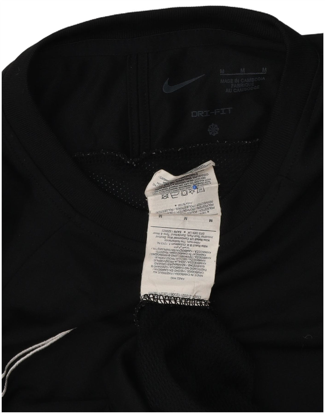 Męski T-shirt Nike Dri Fit Top, średni czarny poliester z blokami kolorów